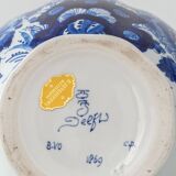 Pair of Royal Delft Blue & White Hand-Painted Floral Ginger Jar Table Lamps