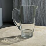 Carafe à anse en verre belle matière pied motifs billes de verre H21