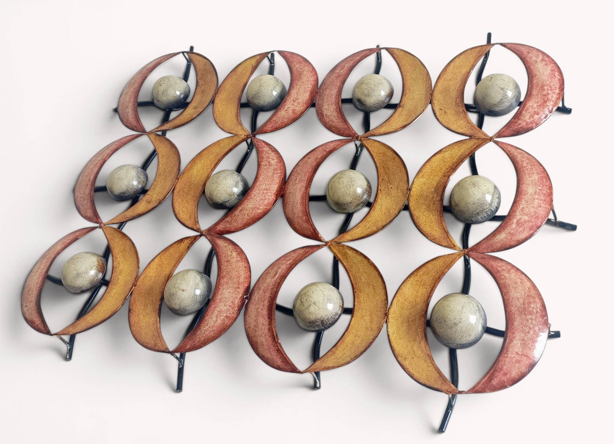 Spanish Brutalist Wall Sculptures in Painted Iron, circa 1970