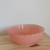 Fluted glass bowl vintage flower pink huilor dulciné