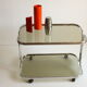 Chrome and smoked glass vintage bar cart trolley, 1970s.