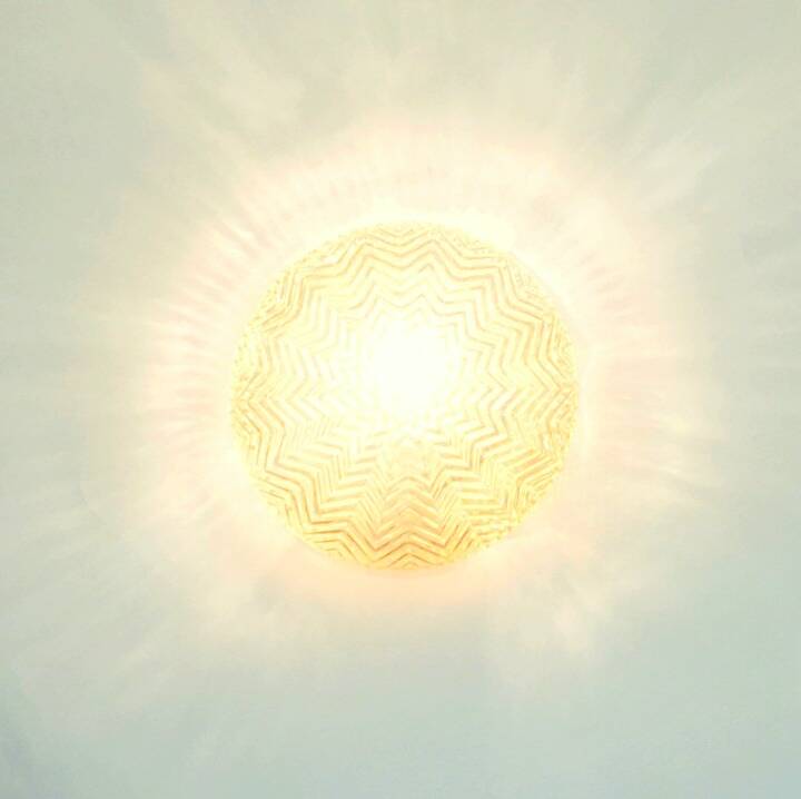 Vintage Geometric Amber Glass Wall Light or Ceiling Light - Limburg, 1960s