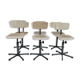 Industrial rotary and adjustable workshop chairs 1950s