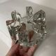 Bougeoir en verre lourd, chauffe-assiette
