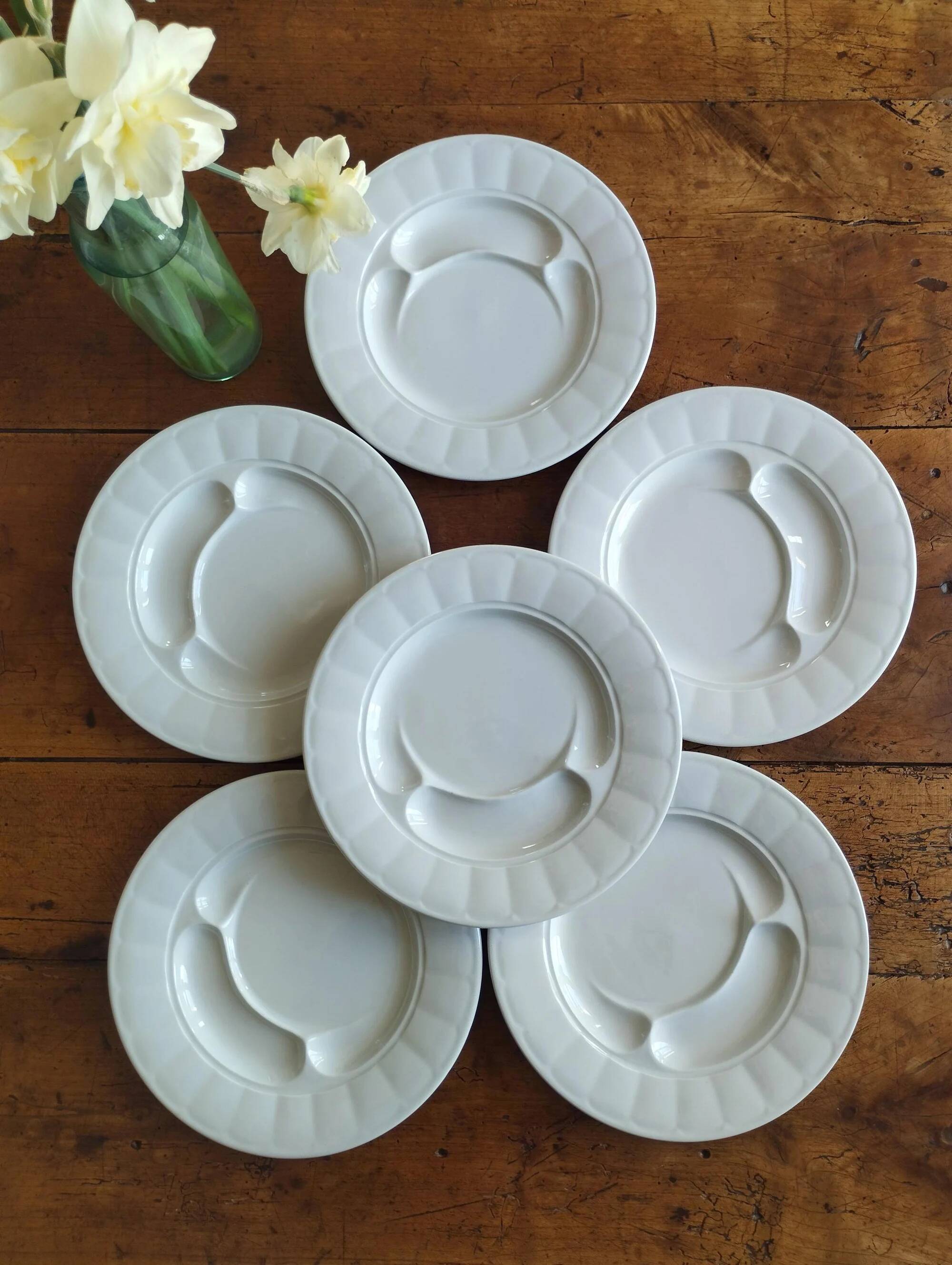 6 artichoke plates in Pillivuyt porcelain
