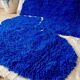 Handmade pure wool rug with blue patterns, 150/250 cm.