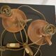 Pair of turned wooden lamp bases from the 60s