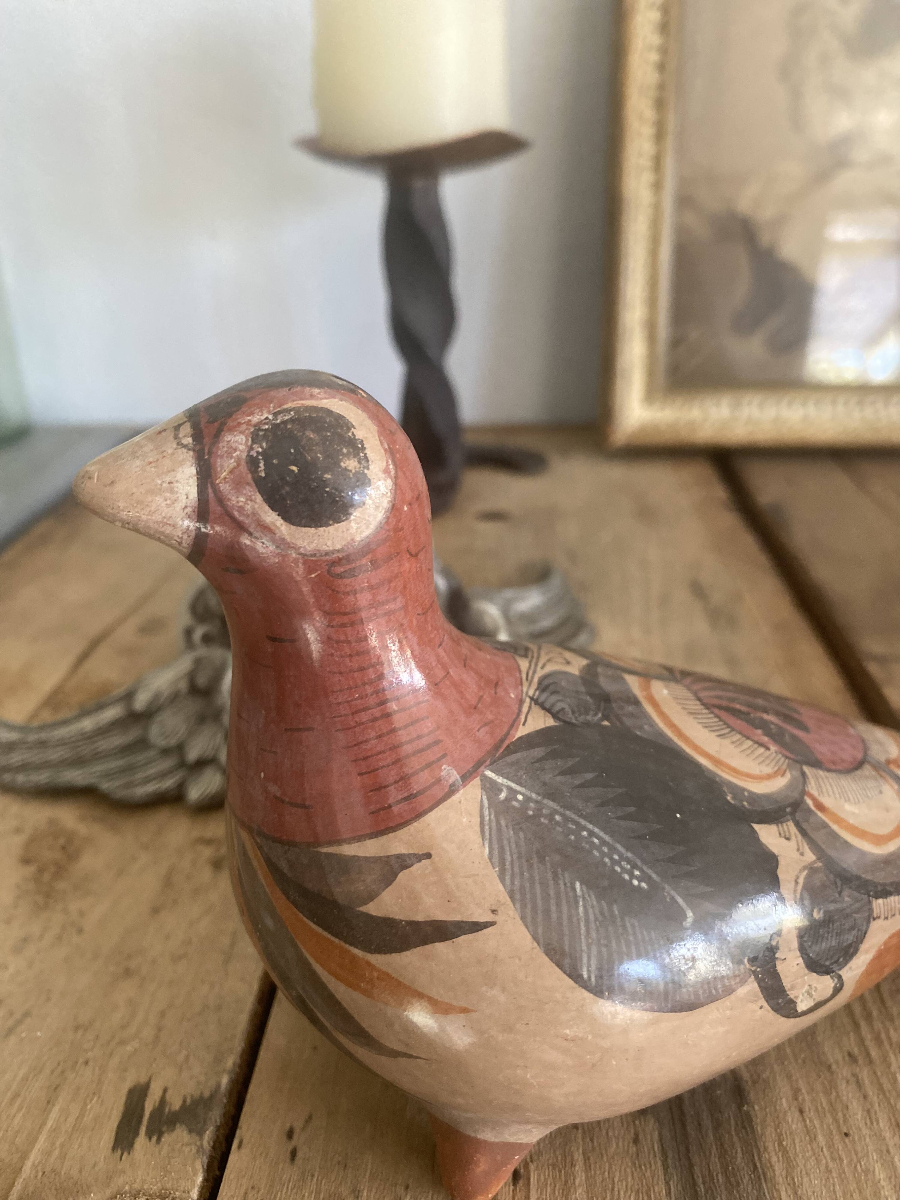 Tonala bird trio, Mexican ceramic