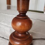 Turned wooden table lamp