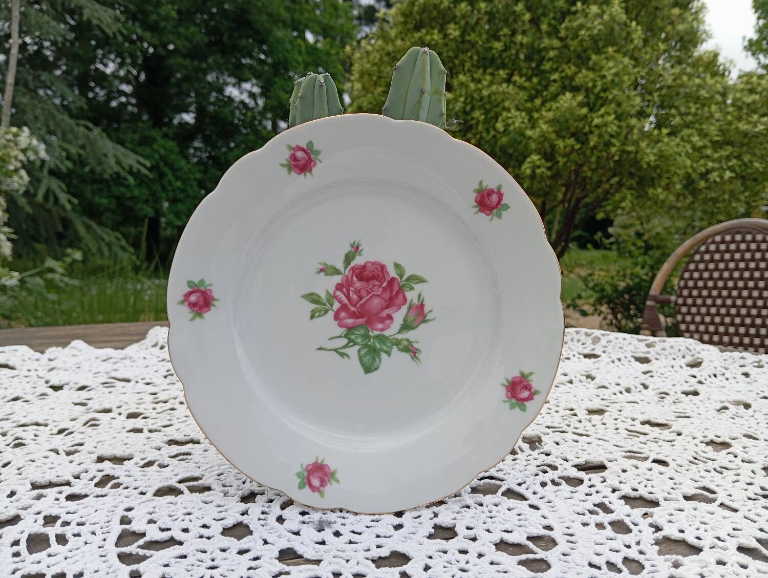 Seltmann Weiden Roses Decorated Retro Porcelain Dessert Plate