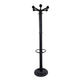 80s Stylish Black Coat Rack and Umbrella Stand