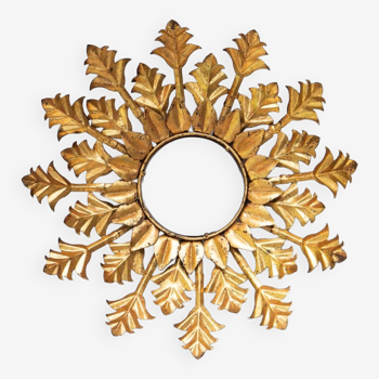 Miroir espagnol années 60/70 métal doré