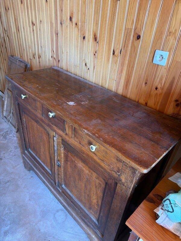 Antique solid wood sideboard with 3 drawers – Rustic/country furniture