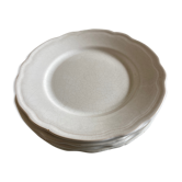 Set of 4 plates of Mougins in white enamelled earth with godrons