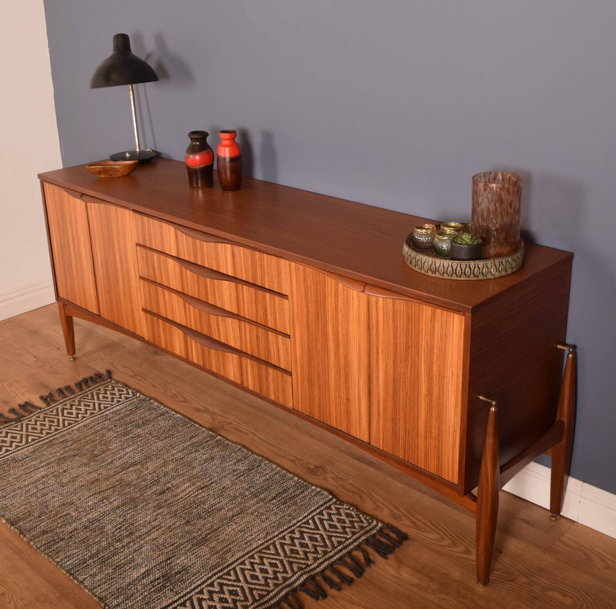 Restored 1960s Retro EON Elliots of Newbury Zebrano Sideboard Atomic Legs