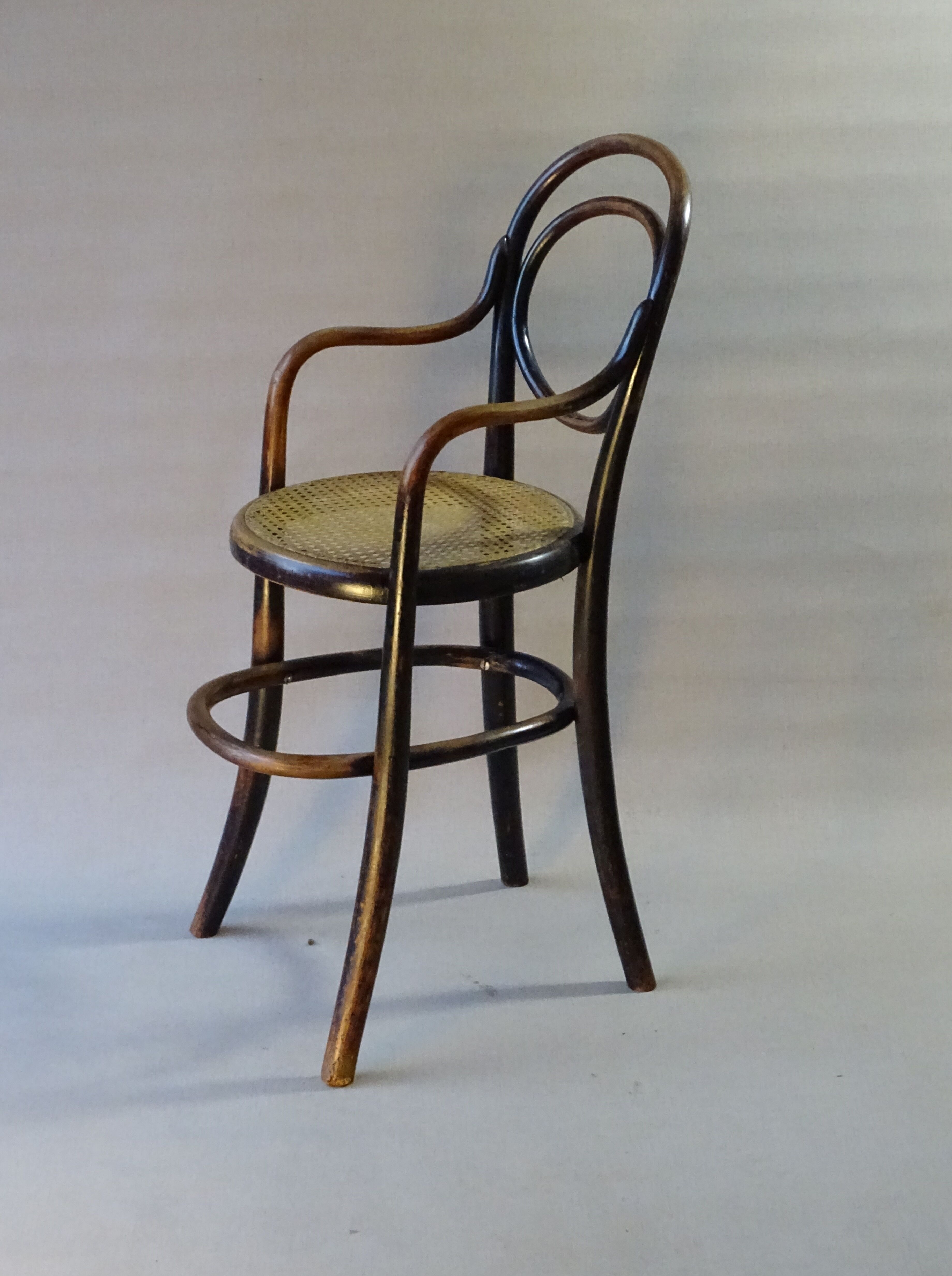 High baby chair, Thonet 1890, bistro, canned