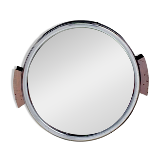 Vintage round mirror tray
