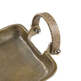 Metal tray with shagreen handles