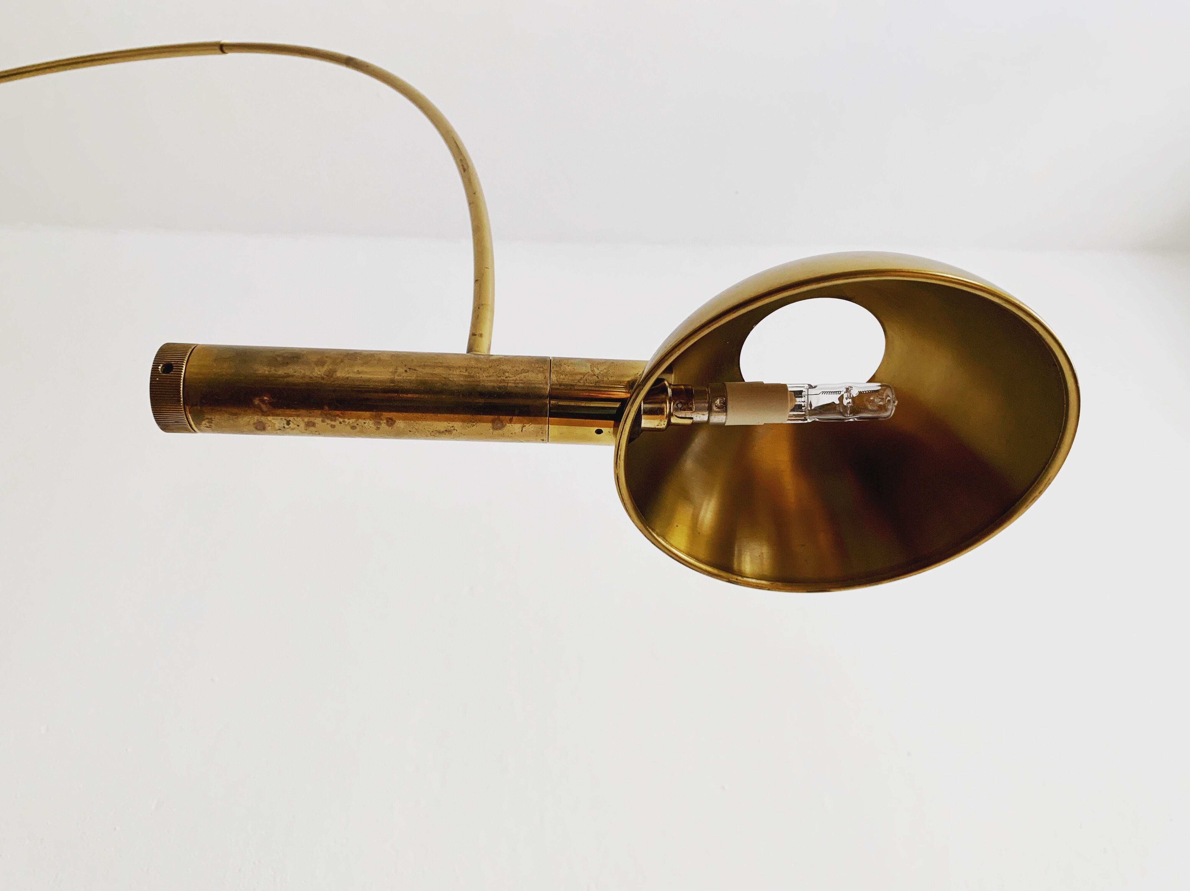 stunning Mid Century Modern brass UNA arc lamp by Florian Schulz