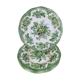 4 dessert plates Wedgwood Oriental Pheasants green