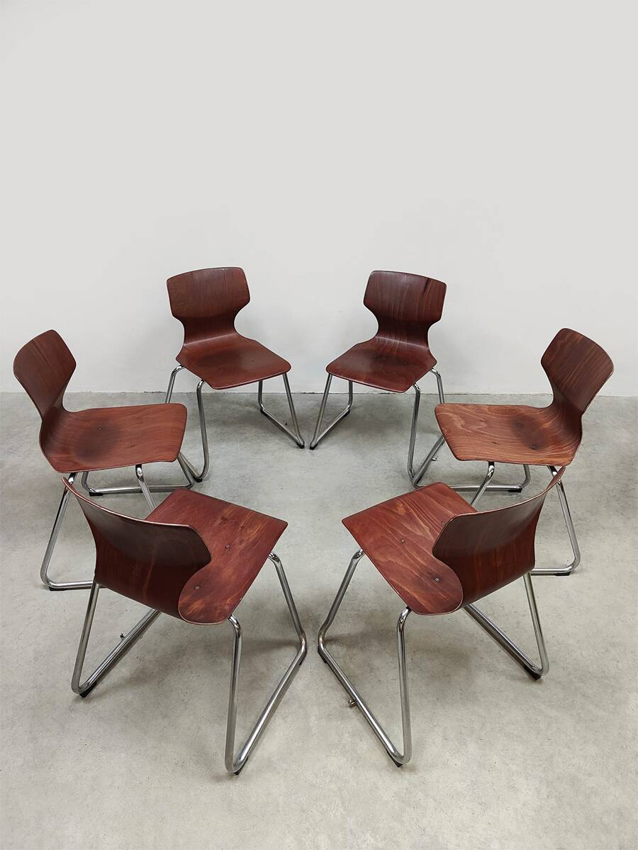 Vintage design Pagholz stacking chairs Flötotto