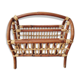 70s Rattan Magazine Rack - Vintage