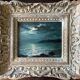 Tableau HSP "clair de lune" Marine signée + cadre (éc. début XX°)