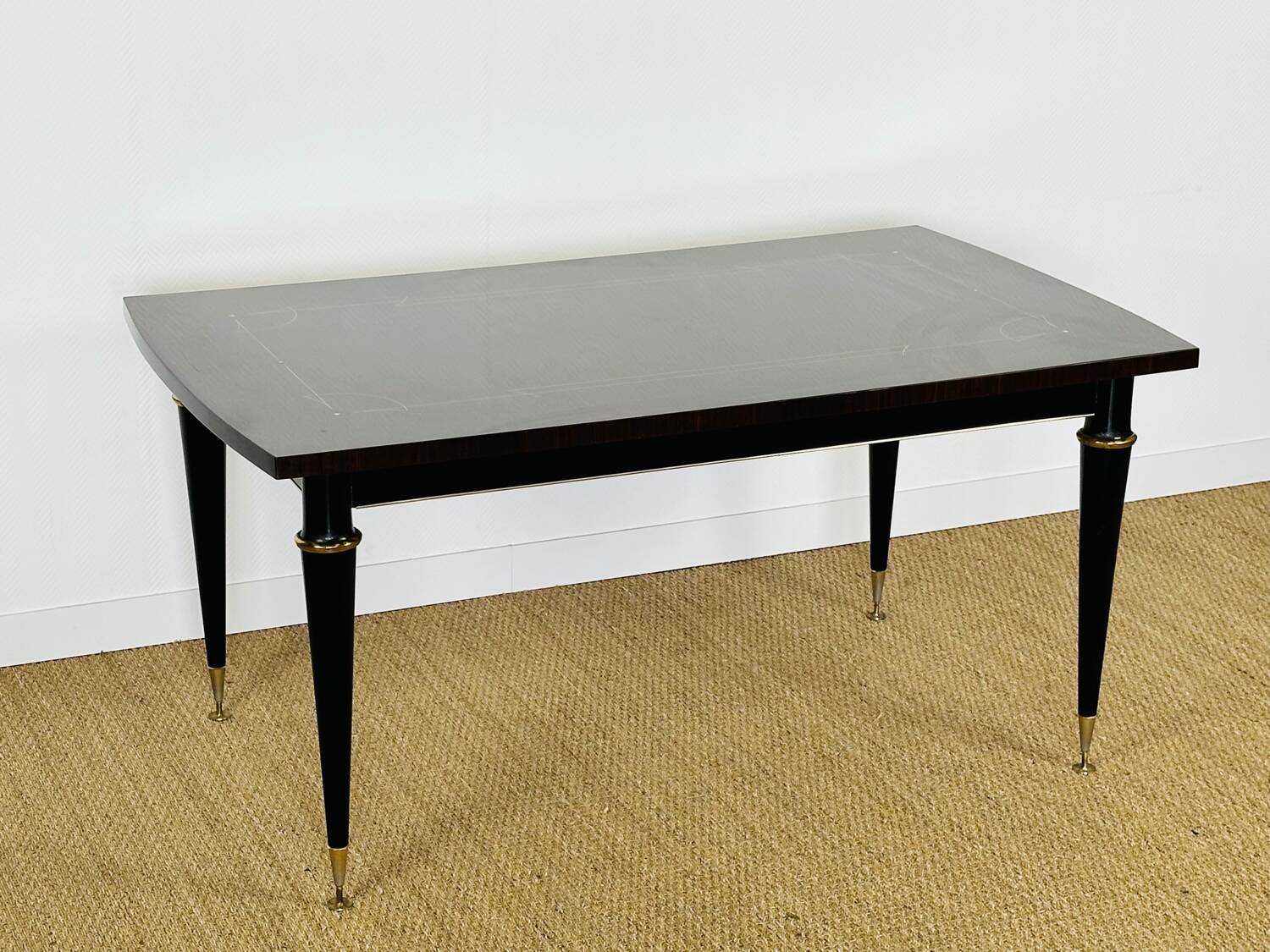 French Art Deco dining table in Macassar from 1940.