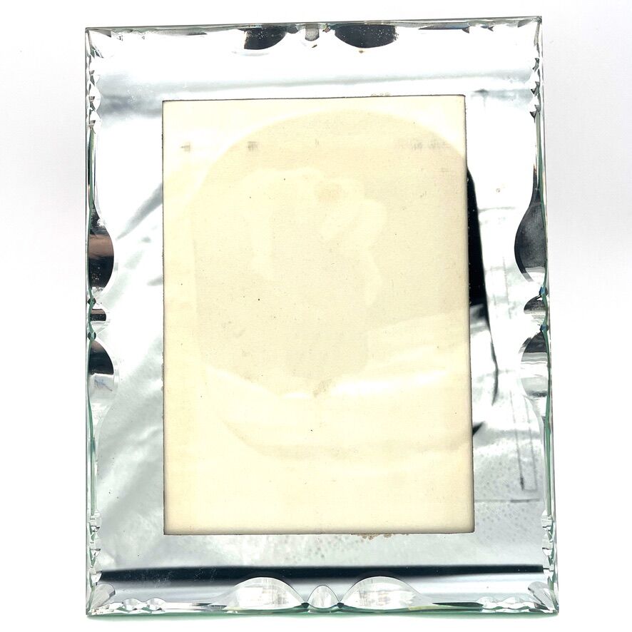 Cadre photo miroir, maison Harbé, taillé main, 1950's