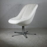 Armchair "Space Age", steel, fiberglass and imitation leather, France, circa 1970