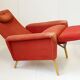 Fauteuil avec repose-pied des années 50