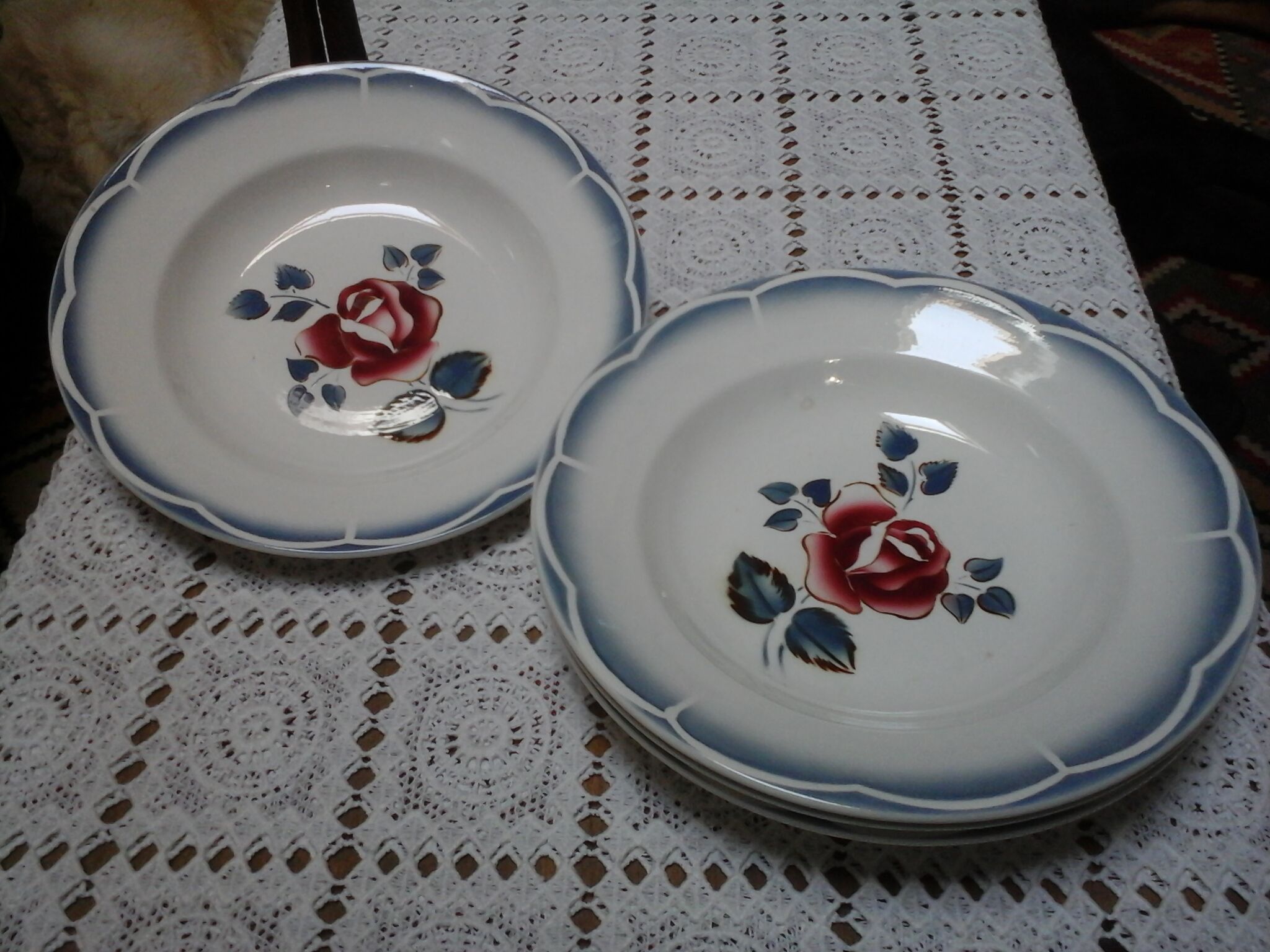 Lot de 4 assiettes creuses de Digoin Sarreguemines