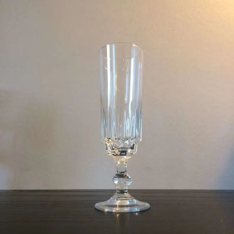 Old crystal champagne flutes