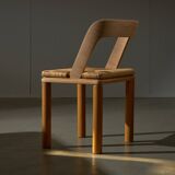 Italian Wooden and Wicker  Chair