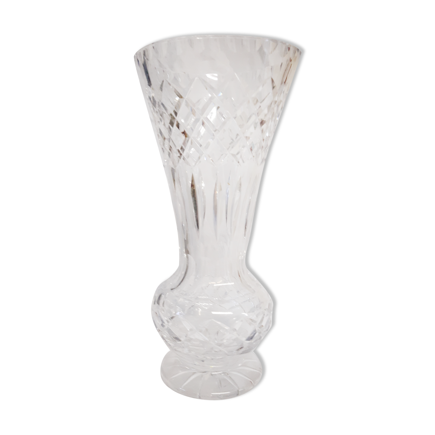 Carved crystal vase