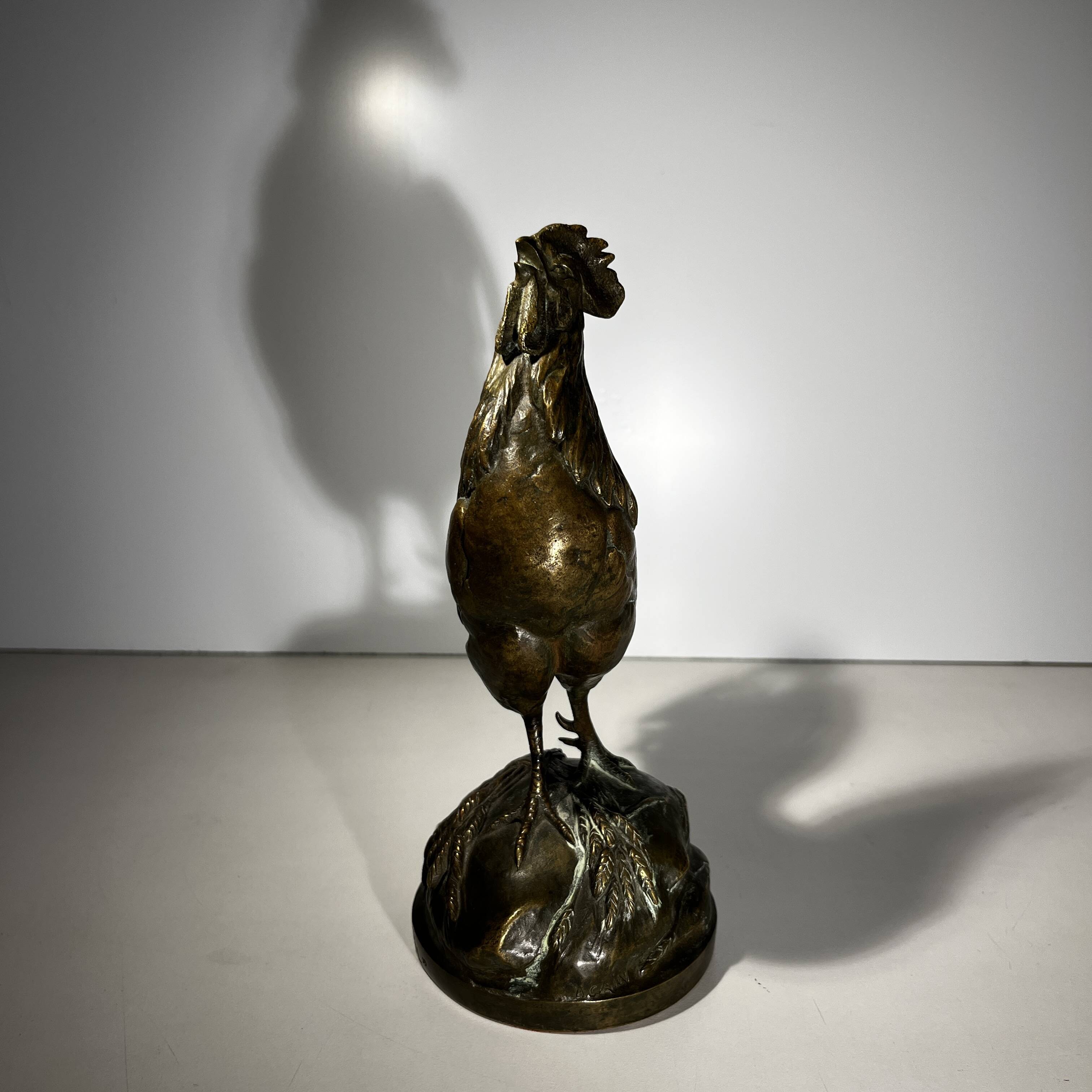 French bronze rooster sculpture, 19th century