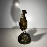 French bronze rooster sculpture, 19th century