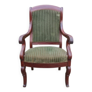 Fauteuil en velours vert