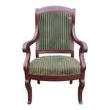 Fauteuil en velours vert