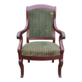 Fauteuil en velours vert