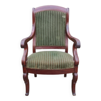 Fauteuil en velours vert