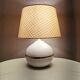 Vintage ceramic table lamp with 1980 fabric lampshade