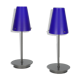 Pair of postmodern lamps in glass and metal circa 1980