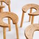 Set of four sauna stools, Antti Nurmesniemi, designed for the Palace Hotel, Helsinki 1952