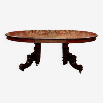 Dining room table with mahogany system, restoration period circa 1830 (4m)