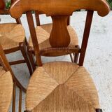 4 Landes chairs with solid wood and straw crosses