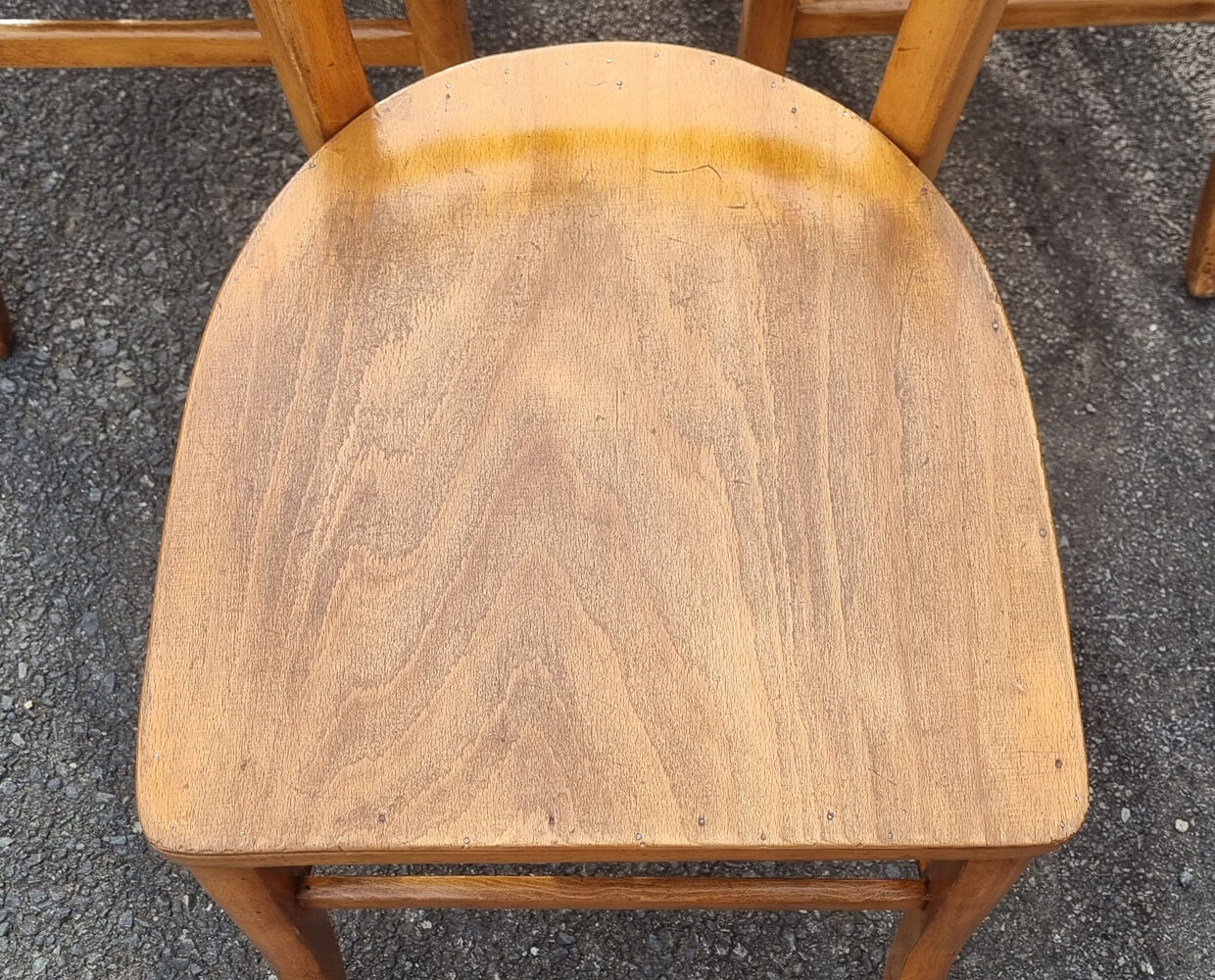 6 Luterma bistro chairs, blond wood, vintage, 50s