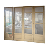 set of four large glass partition doors