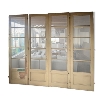 set of four large glass partition doors