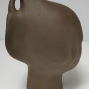 Tête céramique sculpturale à émaillage bleu Tekt design années 60